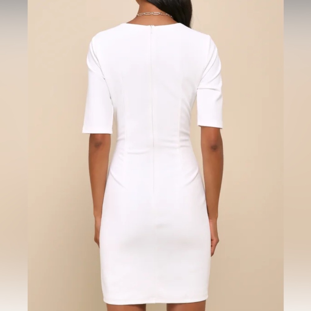 NWT Lulus Westwood White Half Sleeve Sheath Dress - Picture 4 of 4